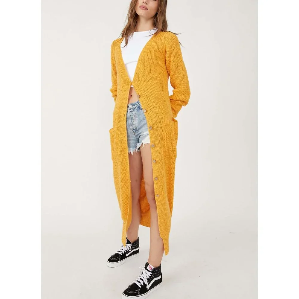 🎉LAST CHANCE🎉 NWT Free People It's Alright Cardi / Golden Apricot Combo - Picture 1 of 6